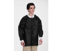 Lab Jacket ValuMax Extra Safe Black X Large Hip Length Limited Reuse 1133782XL
