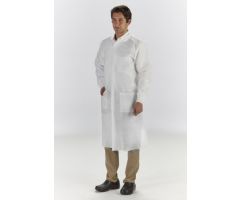 Lab Coat LabMates  White Large Knee Length Disposable