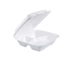 Carryout Food Container Dart Performer White Single Use Foam 9-3/8 X 9 X 3 Inch