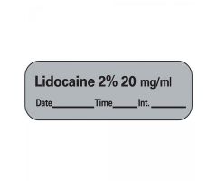 Label Lidocaine 2%20mg/ml 600/Rl 1/Rl 1/Rl