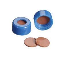 Wheaton MicroLiter Vial Closure FEP / Rubber Screw Cap with Septum Blue 9 mm NonSterile