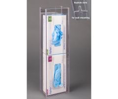 Glove Box Holder Wall Mounted 2-Box Capacity Clear 19.8 X 5-1/2 Inch PETG Plastic