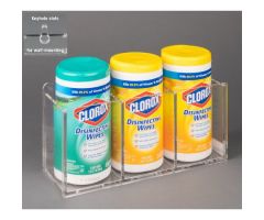 Wipe Tub Holder Clear Acrylic Manual 3 Wipe Canisters Countertop
