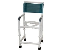 Adjustable height shower chair 18" twin casters