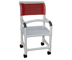 Shower chair 18" flatstock seat w/ drain holes  & lap security bar