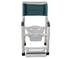 Shower chair 18" internal width open front seat folding footres