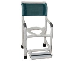 Shower chair 18" twin casters folding footrest