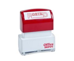 Office Depot Brand Pre-Inked Message Stamp "Posted" Red Ea