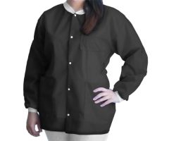 Lab Jacket FitMe Black 2X-Large Hip Length Disposable