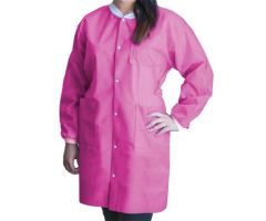 Lab Coat FitMe Bubblegum Pink Large Knee Length Disposable