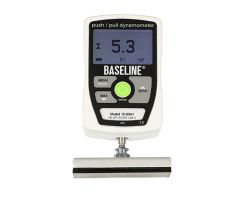 Baseline 100 lb./45 kg push-pull electronic dynamometer w/3 pads, 1 hook, and case