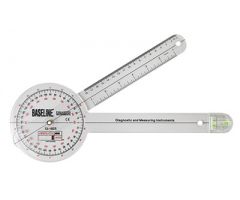 Baseline Absolute+Axis 360 degree clear plastic goniometer, 12 inches