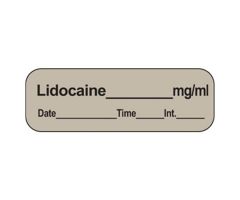 Label Lidocaine 1.5x.5 Gray 600/Rl 600/Rl