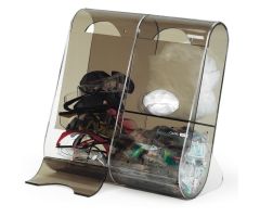 Lab Storage Dispenser Three Compartment, Gray, 20.3 X 40.6 X 40.6 cm