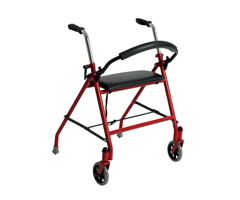 Drive Medical Two Wheeled Walker w/ Seat-Red