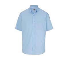 Men's Short Sleeve Poplin Shirt, Lightweight, Blue, Size 6XL
