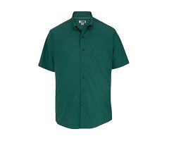 Men's Short Sleeve Poplin Shirt, Lightweight, Hunter, Size L