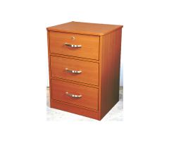 Three Drawer Nightstand, Light Oak