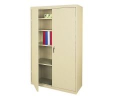 72 in Steel Storage Cabinet With 4 Adjustable Shelves Putty Ea
