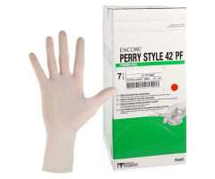 ENCORE Perry Style 42 PF Latex Surgical Gloves 7.5 Natural 4 BX/CA