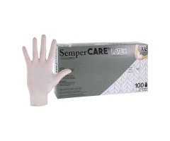 Gloves Exam Sempercare Powder-Free Latex 9.5 in X-Large White 100/Bx, 10 BX/CA, 1279220BX