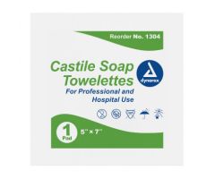 Castile Soap Towelettes, 5" x 7", 10/100/cs