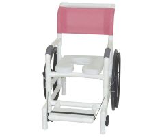 Self-propelled AQUATIC / REHAB shower transport chair open front soft seat and footrest