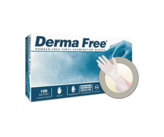 Gloves Exam Derma Free Powder-Free Vinyl 9 in Medium Clear 100/Bx, 1393668BX