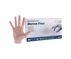 Gloves Exam Derma Free Powder-Free Vinyl 9 in X-Large Clear 100/Bx, 10 BX/CA, 1393670BX