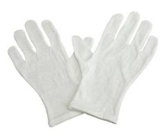 Infection Control Glove Grafco Medium/Large Cotton White NonBeaded Cuff NonSterile