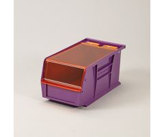 Super Tough Bin w/Amber Lid, 5.5x5x11 - Purple