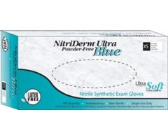 Innovative Nitriderm Ultra Blue Nitrile Synthetic Powder-Free Non-Sterile Exam Gloves