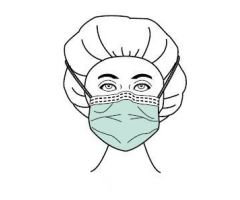 Surgical Mask Comfort-Plus  Pleated Tie Closure One Size Fits Most Green Diamond NonSterile Not Rated Adult
