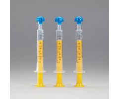HCL by Comar Oral Dispensers with Tip Caps, 3mL - Clear, Yellow Plungers

