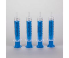 HCL by Comar Oral Dispensers with Tip Caps, 10mL - Clear, Blue Plungers