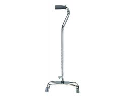 Quad Cane-Large Base Silver w/Vinyl Grip