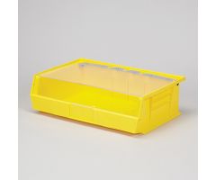 1417 HCL Super Tough Bin w/ Clear Lid Attached, 16.5x5x11