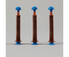 Comar Oral Dispensers with Tip Caps - Yellow Plunger