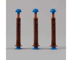 HCL by Comar Oral Dispensers with Tip Caps, 3mL - Amber, Blue Plungers

