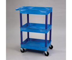 Utility Cart with Three Tub Shelves, Blue

