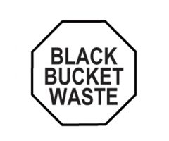 Black Bucket Waste Vinyl Labels