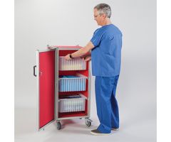 Supply Transport Cart with Three Divider Boxes 