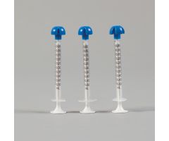 Comar Oral Dispensers with Tip Caps, 0.5mL, Clear with White Plunger