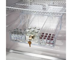 Tilting refrigerator box, key lock