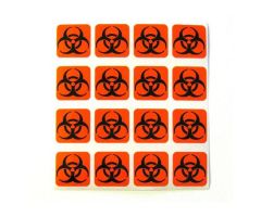 Biohazard Labels Autoclavable 1x1 16/Sheet 1 Sheet 1 Sheet