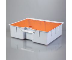 Deep Crash Cart Box with Handle For Metro Lifeline Cart with Amber Slide-In Lid