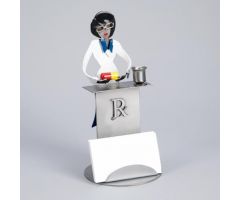 Female Pharmacist Steel Sculpture Cardholder