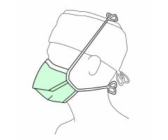 Surgical Mask Halyard Duckbill Tie Closure One Size Fits Most Green NonSterile Not Rated Adult