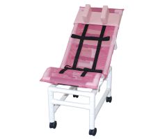 Reclining bath / shower chair with dual base & casters head bolster 