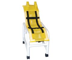 Reclining bath / shower chair with base & casters with head bolster